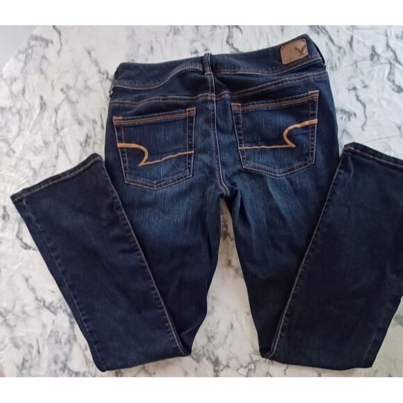 American Eagle Jeans Kick Boot Women Size 4 Short Retro Preppy Y2K Whiskering - Picture 3 of 10